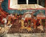 Turecka jazda pod Konstantynopolem, malowidło na ścianie cerkwi św. Jerzego w klasztorze Voronet w Rumunii  