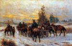 „Pochód Szwedów do Kiejdan”, malował Józef Brandt
