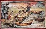 Indiańscy budowniczowie łodzi, miniatura hiszpańska, XVI w. 