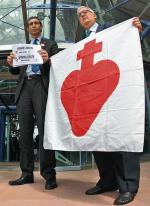 Członkowie włoskiej Ligi Północnej protestowali w Strasburgu przeciw zakazowi wieszania symboli religijnych w szkołach