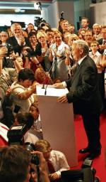 Przemówienie Jarosława Kaczyńskiego poprawiło nastroje uczestników jego wieczoru wyborczego