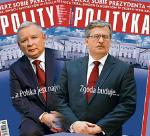 Okładka tygodnika „Polityka”: raz Komorowski, raz Kaczyński