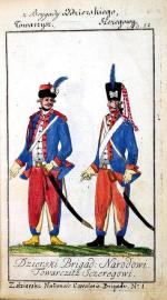 Towarzysz i szeregowy Kawalerii Narodowej z brygady Dzierskiego, ryc. z 1781 roku 