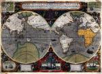 Mapa z trasą wyprawy Drake'a dookoła świata, rycina niderlandzka, koniec XVI w.