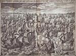 Okręty angielskie atakują hiszpańską Wielką Armadę, rycina, XVII w. 