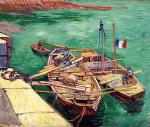 Vincent  van Gogh  „Les bateaux amarrés” (1888),  olej na płótnie (fot. © Museum Folkwang)