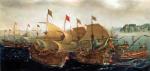 Bitwa morska – prawdopodobnie pod Kadyksem w 1596 r., mal. Hendrick Vroom, poczatek XVII w. 
