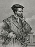 Jacques Cartier, francuski nawigator i odkrywca, litografia, XIX w. 