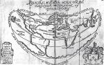Mapa świata z książki Humphreya Gilberta „A Discourse of a Discovery for a New Passage to Cataia”, XVI w. 