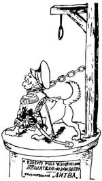 Karykatura na odsłonięcie wileńskiego pomnika Murawiowa