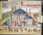 Meczet w Stambule – dawna chrześcijańska bazylika Hagia Sofia, rysunek niemiecki, XVI w.