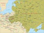  Mapa miejsc związanych z życiem Józefa Piłsudskiego (nazwy wytłuszczone)