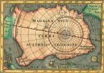 Terra Australis Incognita, mapa rzekomego kontynentu leżącego na półkuli południowej, rys. Peter Bertius, 1616 r. 