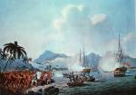 Śmierć Cooka w zatoce Kealakekua na Hawajach w 1779  r., mal. John Cleveley jr 