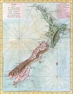 Mapa Nowej Zelandii sporządzona na podstawie pomiarów dokonanych podczas  pierwszej wyprawy Cooka  