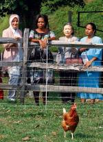 Michelle Obama w otoczeniu pierwszych dam Turcji (z lewej),  Kiribati oraz żony sekretarza generalnego ONZ