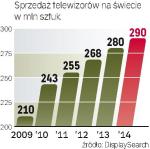 Popyt na telewizory w tym  roku bardzo wzrośnie.  Najbardziej umacnia pozycję technologia LCD, rośnie także sprzedaż plazm. Klienci polubili spadające ceny. ∑