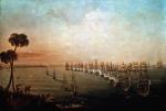  Bitwa pod Abukirem – atak okrętów Nelsona na francuski szyk liniowy, mal. Nicolas Pocock, XIX w. 