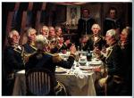  Oficerowie HMS „Victory”wznoszą toast za króla, mal. Fortunino Matania  