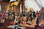 Ostani sygnał flagowy Nelsona podczas bitwy pod Trafalgarem,  litografia, XIX w.