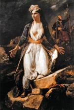 Grecja ginąca na ruinach Missolungi, mal. Eugene Delacroix 