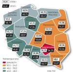 W tym roku Polacy poszli do głosowania zdecydowanie chętniej niż cztery lata temu. Tak było we wszystkich  16 województwach. Wstępne dane PKW z 83 proc. komisji mówią, że frekwencja była najwyższa w wyborach do rad powiatów. Nieco gorsza  – 47,23 proc. – w wyborach do rad gmin. Wójtów, burmistrzów i prezydentów miast zdecydowało się wybierać 47,16 proc. uprawnionych do głosowania. Najmniejszym zainteresowaniem wyborców cieszyło się zaś głosowanie na radnych  sejmików wojewódzkich. 