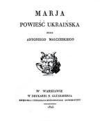 Strona tytułowa ‚‚Marii” Malczewskiego