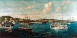 Konfederackie statki, tzw. łamacze blokady, w St. George na Bermudach, mal. William Torgerson 