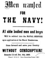 Plakat werbunkowy do marynarki wojennej Unii, kolportowany w Karolinie Północnej, 1863 r.  