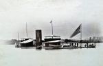 Okręt pancerny USS „Onondaga” w zatoce na rzece James, 1862 r.
