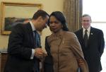Szef MSZ, Radosław Sikorski i sekretarz stanu Condoleeza Rice