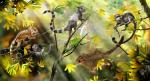  Mammals of Jurassic forest - on the left side of the three newly discovered species to the right of their relatives sweeping, fot. Zhao Chu 