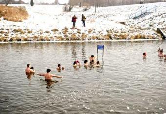 Kąpiel przy minus 20 stopniach