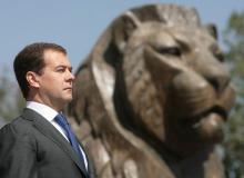 Prezydent Rosji Dmitrij MiedwiediewBigger
