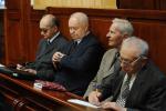 Wojciech Jaruzelski i Stanisław Kania na sali sądowej