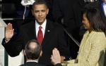 Barack Obama składający przysięgę