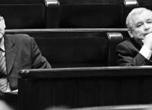 Ludwik Dorn i Jarosław Kaczyński w listopadzie 2007 r. jerzy dudekBigger