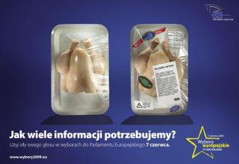 Kurczak z plakatu zareklamuje europarlament   