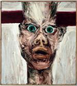 Ryszard Woźniak, „Autoportret z poprzeczką”, olej, płótno,  73 x 65 cm, 1985 r., fot. archiwum artysty