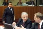 Lech Kaczyński i Donald Tusk na szczycie UE
