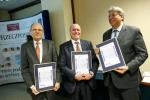 Szefowie trzech największych kancelarii prawniczych - od lewej Stefan Jacyno (Kancelaria Wardyński i Wspólnicy - II miejsce), Andrew Kozłowski (Kancelaria CMS Cameron McKenna -III miejsce) i Krzysztof Zakrzewski (Kancelaria Domański, Zakrzewski, Palinka - I miejsce)