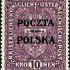 Wydanie krakowskie, znaczek z nadrukiem Poczta Polska  o nominale 10 koron (oficjalnie najdroższy znaczek polski)