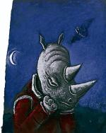 Ilustracja Józefa Wilkonia z książki Agnieszki  Taborskiej „Blues  Nosorożca”. Twój Styl, Warszawa 2008. Praca pokazywana na wystawie „Doktor Dolittle i inni”