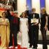 Michael Haneke (ze Złota Palmą) pozuje do zdjęć na zakończenie festiwalu. W białej sukni Isabelle Huppert - członkini jury.
