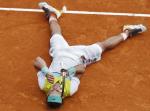 Rafael Nadal świętuje jedno ze zwycięstw