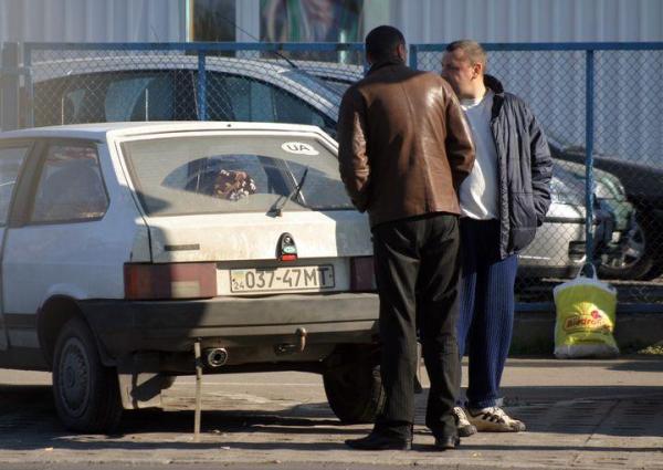Ukraińcy na rzeszowskim bazarze kilka lat temu 