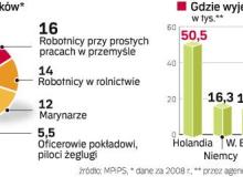 Co trzeci rodak na zagranicznych saksach zarabia przy prostych pracach w przemyśle i rolnictwie. Coraz częściej jednak nasi specjaliści mogą już pracować na Zachodzie w wyuczonych zawodach. Bigger
