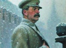 Stalin przemawia na placu Czerwonym w Moskwie 7 listopada 1941 r., mal. A. Laktionow Bigger