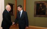 Prezydent Vaclav Klaus i premier Jan Fischer