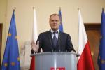 Premier Donald Tusk podczas konferencji prasowej, na której ogłosił decyzję w sprawie zmian w rządzie